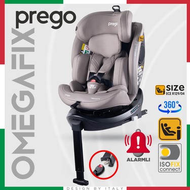Prego Prego Omegafix Alarmlı 360 Derece Dönebilen -0-36 kg -I-Size Belgeli - Destek Ayaklı Oto fiyatı ve görseli
