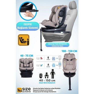 Prego Prego Omegafix Alarmlı 360 Derece Dönebilen -0-36 kg -I-Size Belgeli - Destek Ayaklı Oto — 2. ürün görseli