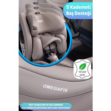 Prego Prego Omegafix Alarmlı 360 Derece Dönebilen -0-36 kg -I-Size Belgeli - Destek Ayaklı Oto — 3. ürün görseli