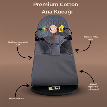 Sweden Baby Premium Cotton Üç Kademeli Oyuncaklı Sallanan Ana Kucağı – Katlanır ve Taşıma — 4. ürün görseli