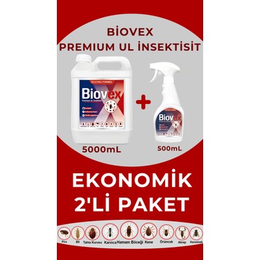 Biovex Premium Ul Haşere Ilacı Hamam Böceği, Tahta Kurusu, Karınca Kene Karasinek fiyatı ve görseli