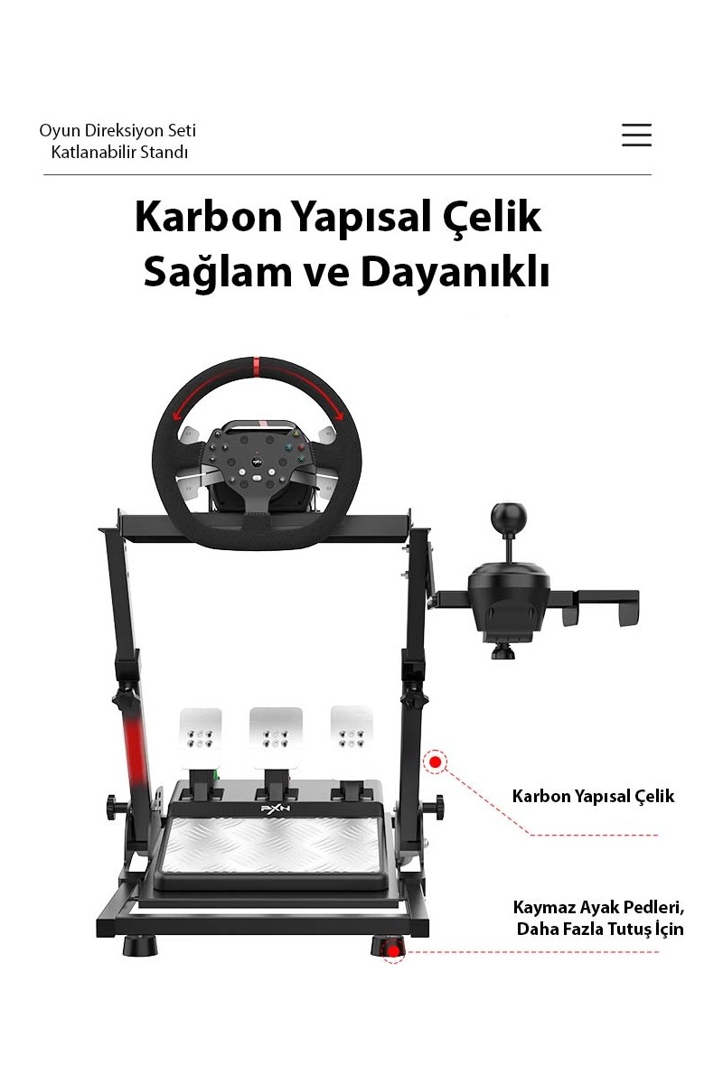 Pxn Pxn A10 Direksiyonu Standı Logitech G25 G27 G29 G920 G923 Uyumlu Kompakt Tasarım — 2. ürün görseli