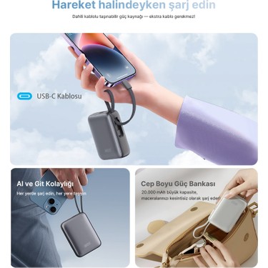 Qcy Qcy 20000MAH - Powerbank Siyah - 45W Hızlı Şarj - Taşınabilir Şarj — 6. ürün görseli