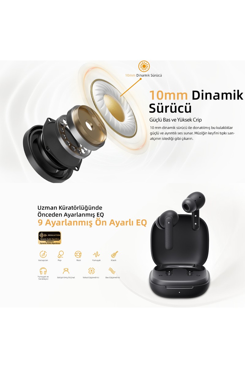 Qcy Qcy Buds Bluetooth Kulaklık - Şık Tasarım - Ipx4 - 35 Saat Ultra - Düşük Gecikme 0.06S -Aı - Siyah — 2. ürün görseli