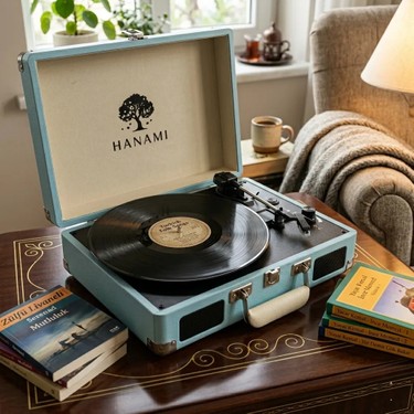 Quiqa Quiqa Hanami Hem Sarjlı Hem Bluetooth'lu Tüm Plakları Çalan fiyatı ve görseli