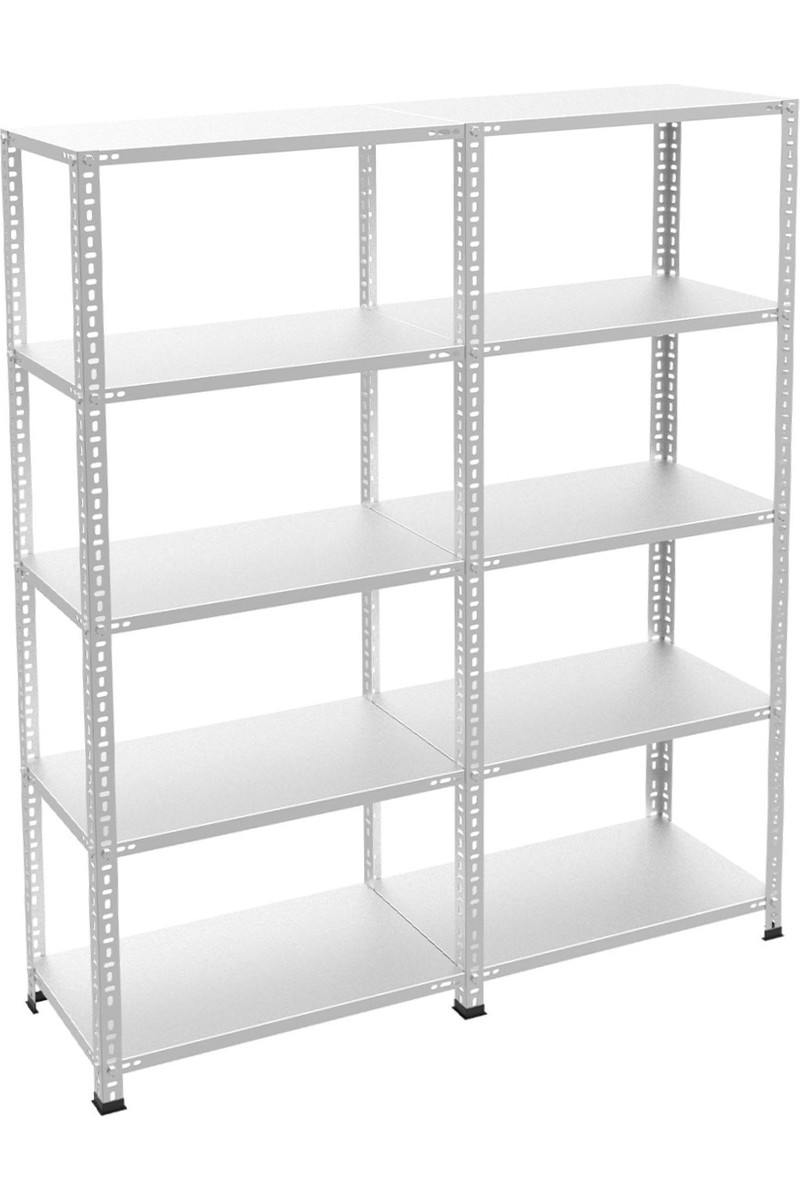 Rafburada Rafburada 5 Katlı Duble Galvaniz Çelik Raf - Depo, Arşiv, Kiler, Dosya, Market Rafı - 31x60 cm-200 cm-0.70 mm — 3. ürün görseli