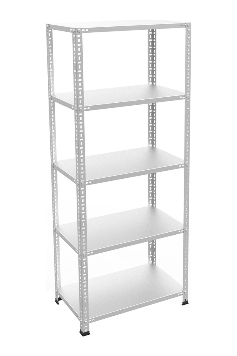 Rafburada 5 Katlı Galvaniz Çelik Raf - Depo, Arşiv, Kiler, Dosya, Market Rafı - 20x60 cm-100 cm-0.70 mm
