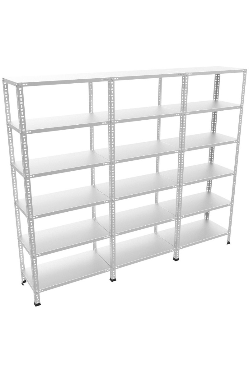 Rafburada Rafburada 6 Katlı 3'lü Galvaniz Çelik Raf - Depo, Arşiv, Kiler, Dosya, Market Rafı - 31x60 cm-200 cm-0.70 mm — 2. ürün görseli