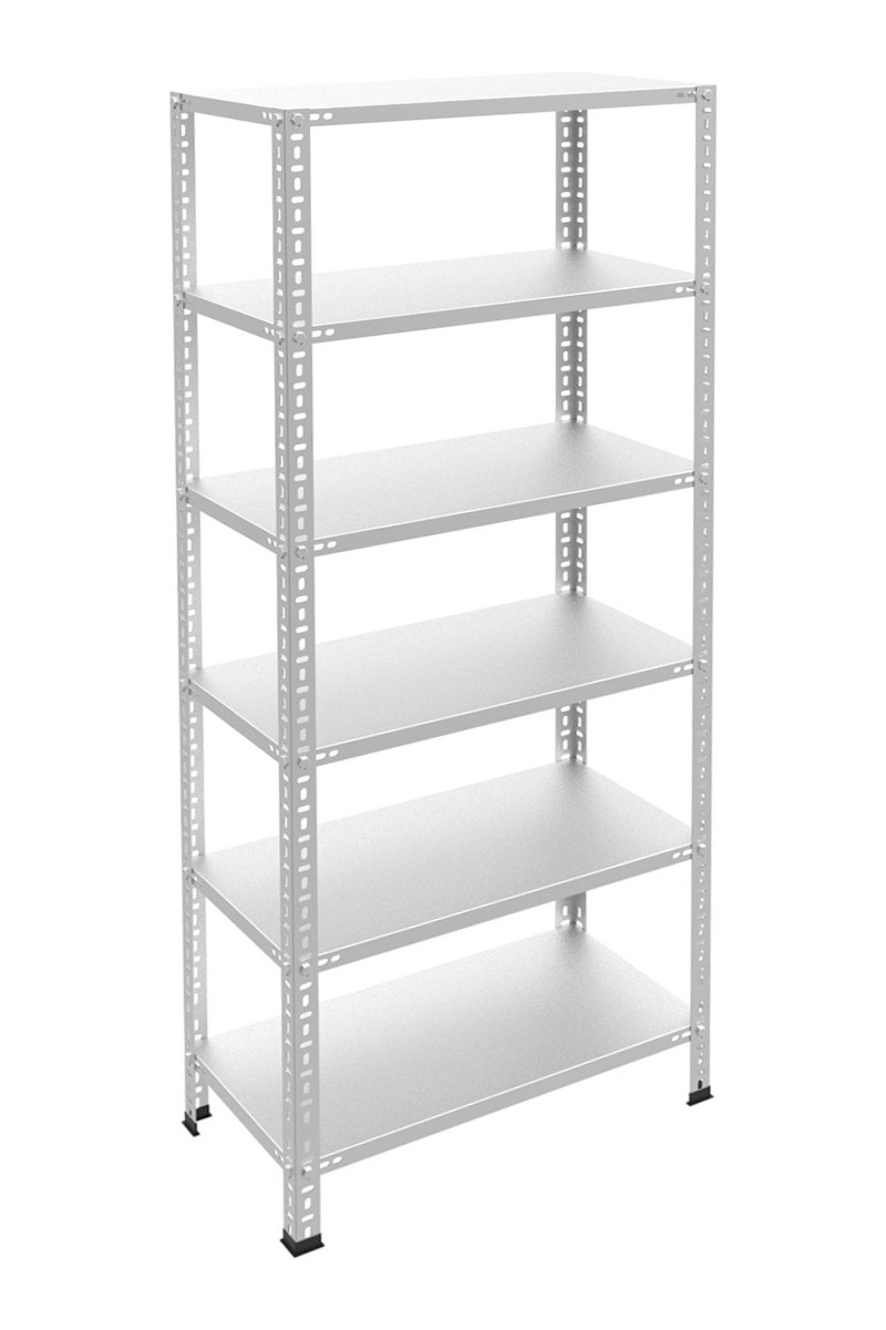 Rafburada 6 Katlı 43X93X200 cm Galvaniz Çelik Raf - Depo, Arşiv, Kiler, Dosya, Market Rafı