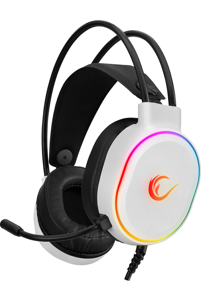 Rampage ROGUE Beyaz USB 7.1 Surround RGB Ledli Gaming Oyuncu Mikrofonlu Kulaklık