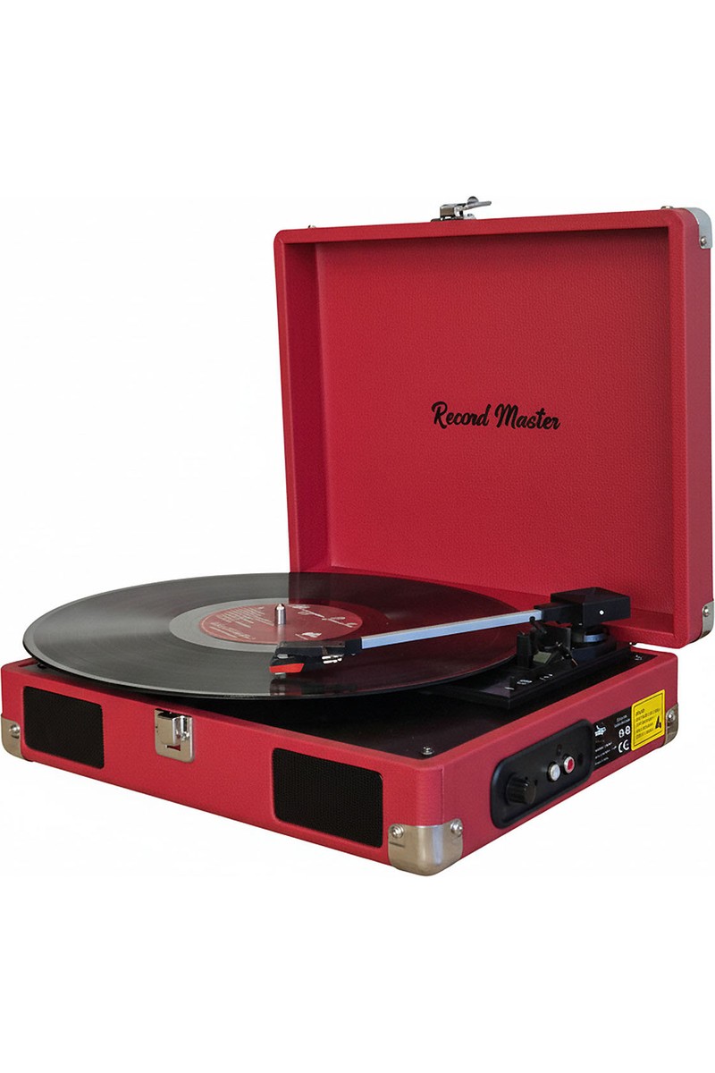 Record Master RM-311 Pikap - Kırmızı - Tüm Plaklar Ile Uyumlu - Priz ve Powerbanke Takılarak Kullanım - Universal Iğneli