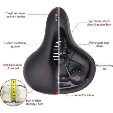 Rectus Rectus Bisiklet Sele Hava Kanallı Elastomer Yaylı Soft — 4. ürün görseli