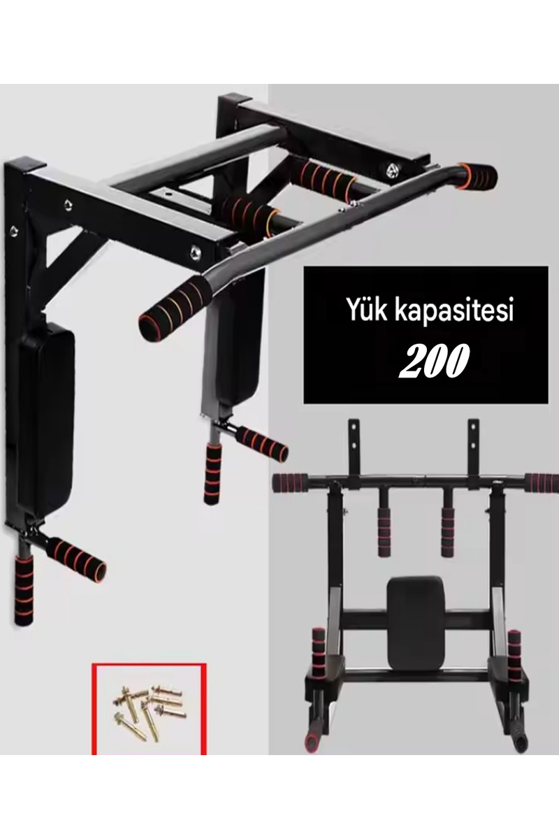 Reidan Reidan 3in1 Büyük Duvar Monte Duvar Barfiks Dips Pull-Up Biceps Spor Egzersiz Barfix Aleti Fitness Barı — 3. ürün görseli