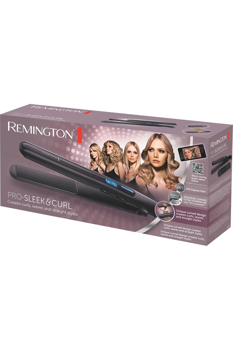 Remington S6505 PRO-Sleek & Curl Seramik Saç Düzleştirici 150-230°C Isı Ayarı ile Hızlı Isınma