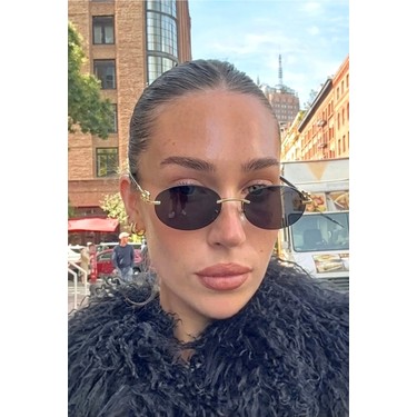 Ren Eyewear Ren Eyewear DERLA Metal Oval Kadın Güneş Gözlüğü Siyah Kesme Cam | Gold Detaylı UV400 Korumalı fiyatı ve görseli