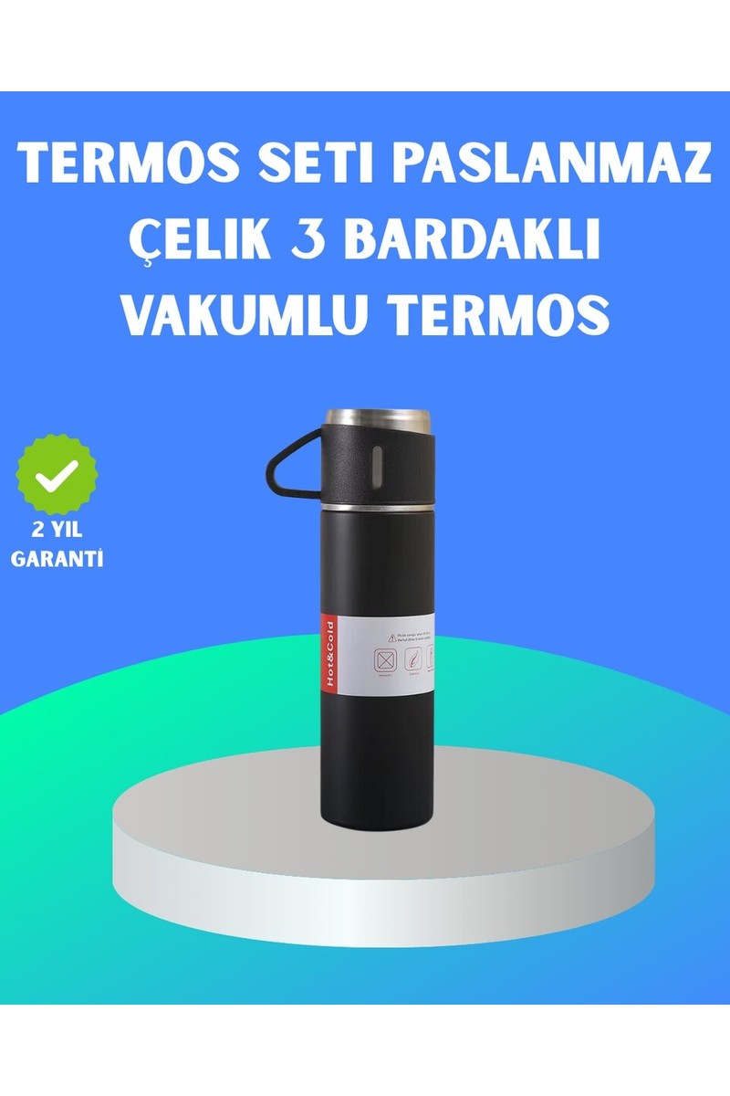 Renas Store Renas Store 304 Çelik Termos Seti | 2 Bardaklı 500 ml Uzun Süre Isı — 2. ürün görseli