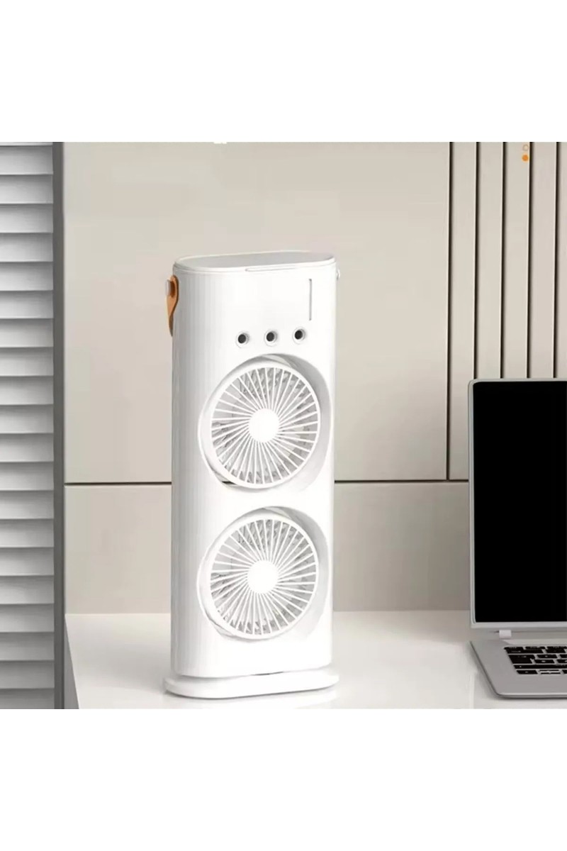 Robeve 2 Fanlı Vantilatör Buharlı Fan -Şarjlı, Kompakt, Ayarlanabilir , Soğutucu Fan ,Buharlı Nemlendirici, Eşsiz Tasarım, Hız Seçenekleri , Led Aydınlatma, Gece Lambası