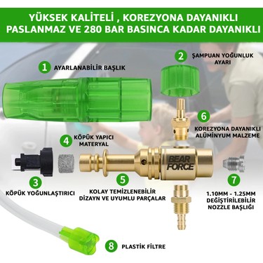 Robeve Robeve Bear Force Foam Lance Köpük Yapıcı Aparat 1l Köpük Aparatı Basınçlı Yıkama Makineleri Için — 6. ürün görseli