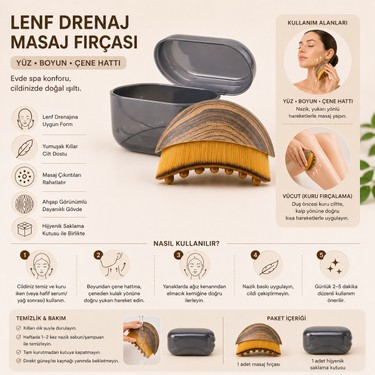 Robeve Robeve Lenf Drenaj Masaj Fırçası – Yüz, Boyun ve Çene Hattı Için Ergonomik Tasarım, Yoğun Yumuşak — 4. ürün görseli