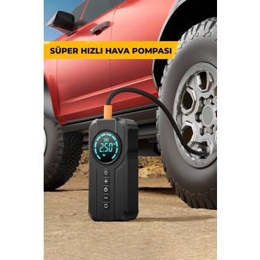 Robo Robo Şarjlı Akü Ateşleyici 4ü Bir arada Lastik Şişirici+Powerbank+Led fiyatı ve görseli