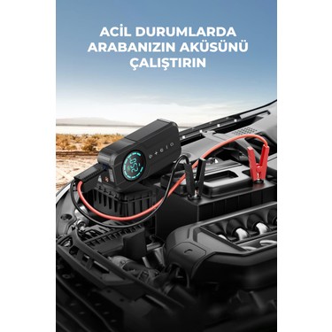Robo Robo Şarjlı Akü Ateşleyici 4ü Bir arada Lastik Şişirici+Powerbank+Led — 3. ürün görseli
