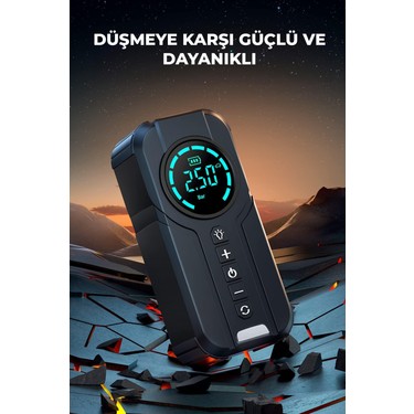 Robo Robo Şarjlı Akü Ateşleyici 4ü Bir arada Lastik Şişirici+Powerbank+Led — 4. ürün görseli