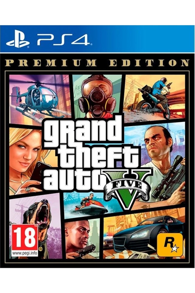 Rockstar Games GTA 5 Premium Edition PS4 Aksiyon Oyun FPS Yetişkinler için Multiplayer Desteği ile Uyumlu