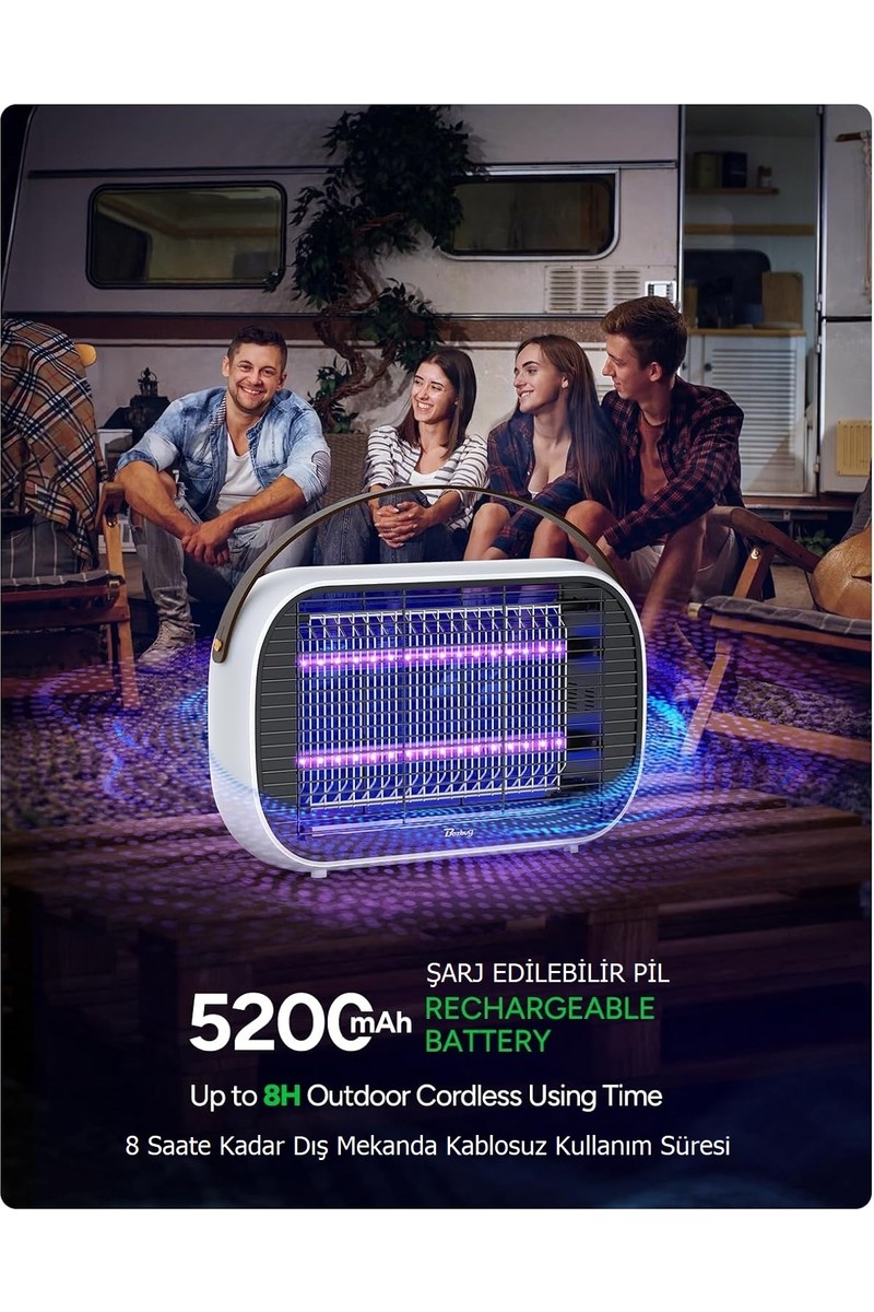 Rowenger Rowenger MA15C Uv-Led Işıklı 5200MAH Şarjlı + Elektrikli Sivrisinek Öldürücü Lamba Sinek Öldürücü Cız — 3. ürün görseli