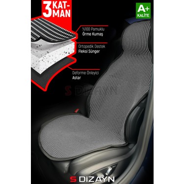 S-Dizayn S-Dizayn Oto Koltuk Koruyucu Kılıf Set Füme Universal 2+3 Parça Ön — 4. ürün görseli