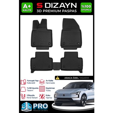 S-Dizayn S-Dizayn Volvo EX30 3D Pro Havuzlu Paspas 2025 Üzeri A+ fiyatı ve görseli