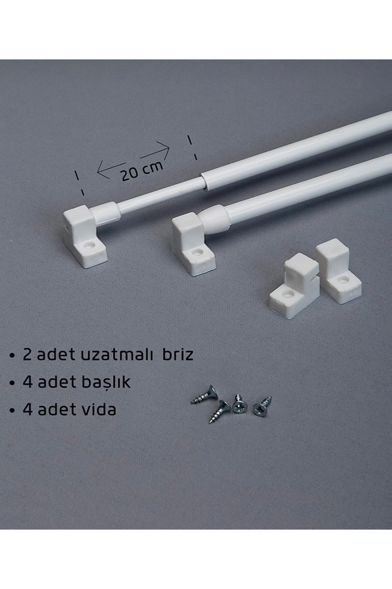 Şahinsoy Perde Şahinsoy Perde 60- 80 cm Briz Çubuğu Ayarlanabilir 2 Adet Alüminyum Perde Borusu 4 Adet — 5. ürün görseli