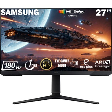 Samsung Samsung 27" Odyssey G3 LS27DG302EUXUF 1 Ms 180 Hz FHD (HDMI+DP) Pivot Gaming fiyatı ve görseli