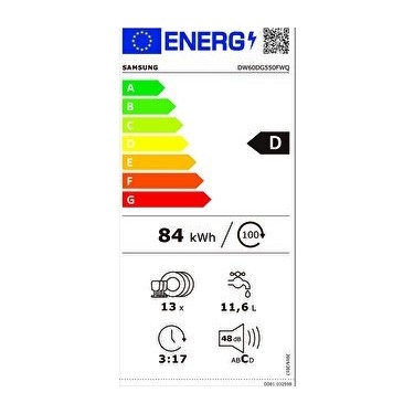Samsung Samsung DW60DG550FWQTR 5 Programlı Bulaşık Makinesi, D Enerji — 4. ürün görseli