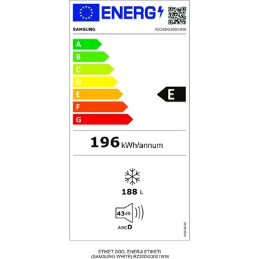 Samsung Samsung RZ20DG3001WWTR 160 lt Tek Kapılı Derin Dondurucu E Enerji Sınıfı Çekmeceli — 4. ürün görseli