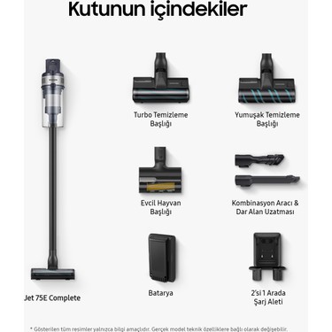 Samsung Samsung VS20B75ACR5/TR Jet 75E Şarjlı Dikey Süpürge, 200W Emiş Gücü, Dijital Invertör — 3. ürün görseli