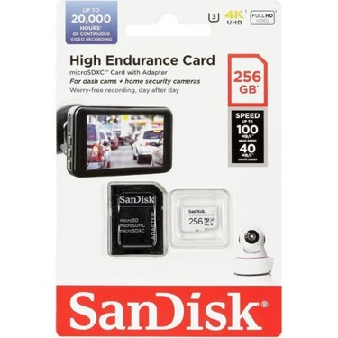 Sandisk Sandisk High Endurance 256GB 100/40MB/S Microsdxc C10 V30 Adaptörlü Hafıza Kartı — 5. ürün görseli