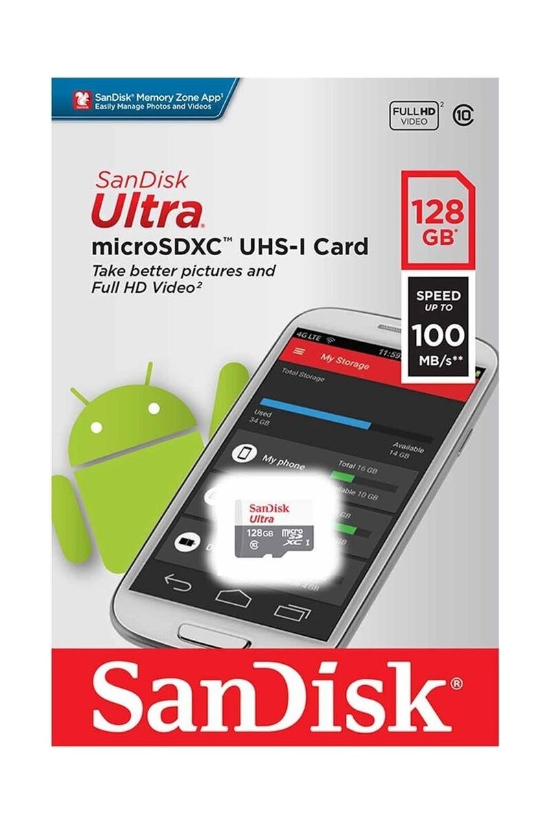 Sandisk Sandisk Ultra microSDXC 128GB C10 UHS-1 Yüksek Okuma Hızı ile Uyumlu Sistemler İçin — 2. ürün görseli