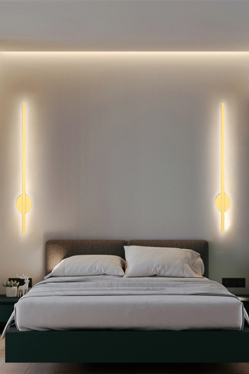 ŞANLED ŞANLED Dekoratif 20W Iç Mekan Gold Kasa 3 Renkli Işık Elektrikli 80 cm Duvar Aplik 1 Adet — 2. ürün görseli