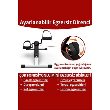 Saravita Saravita Mini Taşınabilir El ve Ayak Egzersiz Kondisyon Bisikleti | Ayarlanabilir Dirençli, LCD — 2. ürün görseli
