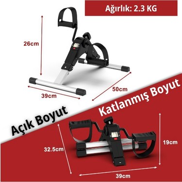 Saravita Saravita Mini Taşınabilir El ve Ayak Egzersiz Kondisyon Bisikleti | Ayarlanabilir Dirençli, LCD — 3. ürün görseli