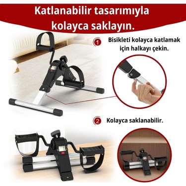 Saravita Saravita Mini Taşınabilir El ve Ayak Egzersiz Kondisyon Bisikleti | Ayarlanabilir Dirençli, LCD — 5. ürün görseli