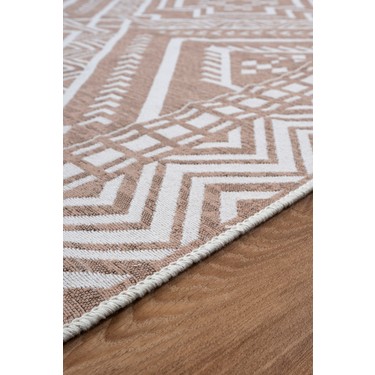 Saraz Halı Saraz Halı Bohem Touch Serisi Çift Taraflı Dokuma Pamuklu Kilim 1701 Bej Renkli Şık — 3. ürün görseli