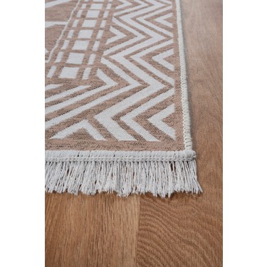 Saraz Halı Saraz Halı Bohem Touch Serisi Çift Taraflı Dokuma Pamuklu Kilim 1701 Bej Renkli Şık — 4. ürün görseli