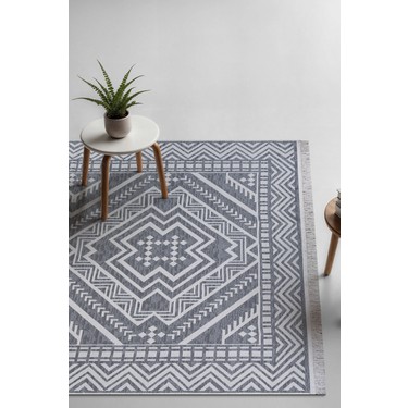 Saraz Halı Saraz Halı Bohem Touch Serisi Çift Taraflı Dokuma Pamuklu Kilim 1701 Siyah Renkli Modern — 3. ürün görseli