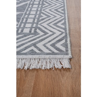 Saraz Halı Saraz Halı Bohem Touch Serisi Çift Taraflı Dokuma Pamuklu Kilim 1701 Siyah Renkli Modern — 6. ürün görseli