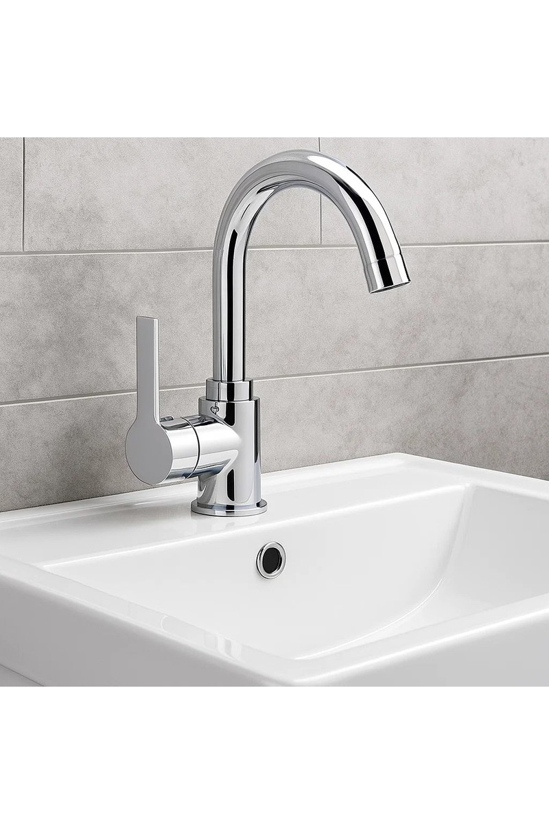 Sardıcı Sardıcı Lavabo Batarayası Çift Su Girişli Gümüş Renkli Modern Tasarım — 4. ürün görseli