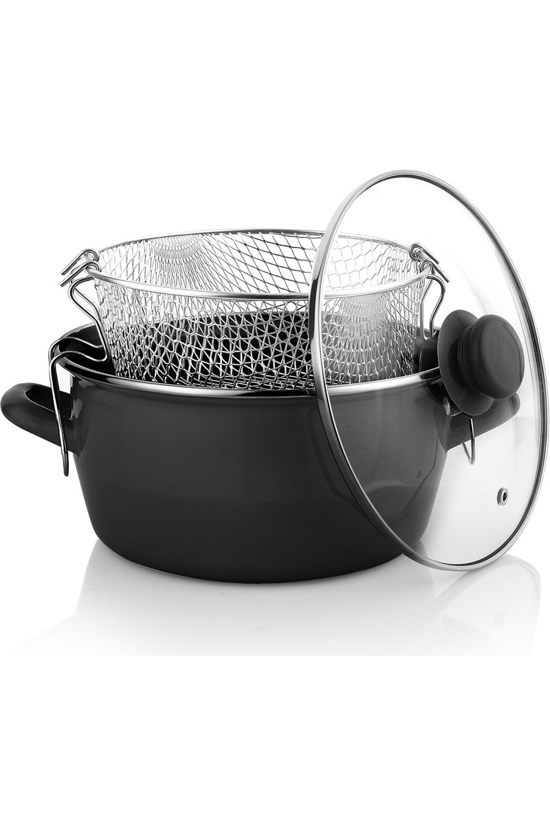 Schafer Schafer Fry Çıtır Kızartma Tenceresi 22 Cm-3 Parça-Siyah — 3. ürün görseli