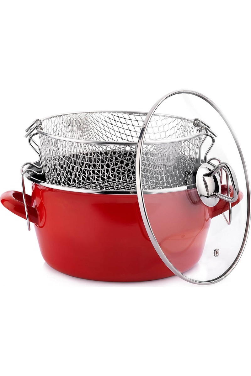 Schafer Schafer Fry Kızartma Tenceresi 22 cm Kırmızı Teflon Kaplama Ergonomik Sap ile Kolay Temizlik — 2. ürün görseli