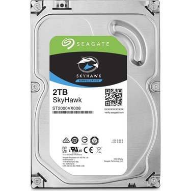 Seagate Seagate Skyhawk 3.5" 2tb Sata 3.0 64MB 180MB/S 5900 Rpm 7X24 Güvenlik Disk fiyatı ve görseli