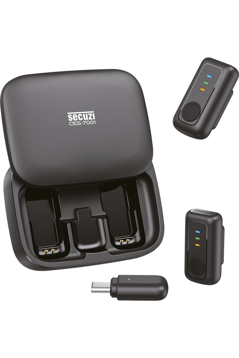 Secuzi Mini Mic 2 Kişilik Kablosuz Yaka Mikrofonu / Youtube / Podcast / ENC